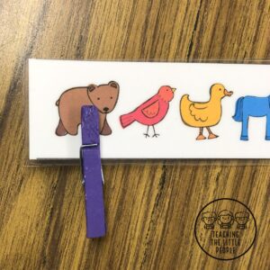 song visuals for preschool circle time with small clothespin attached